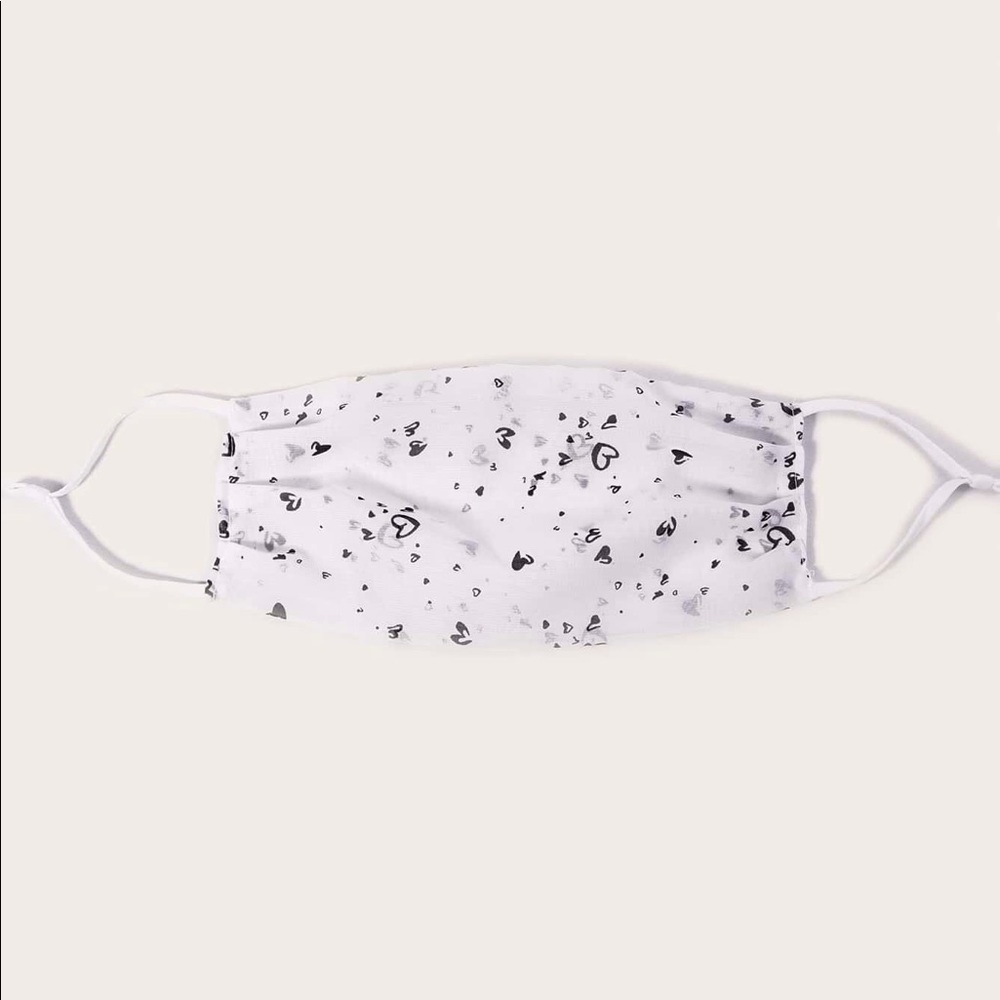 White Hearts face mask